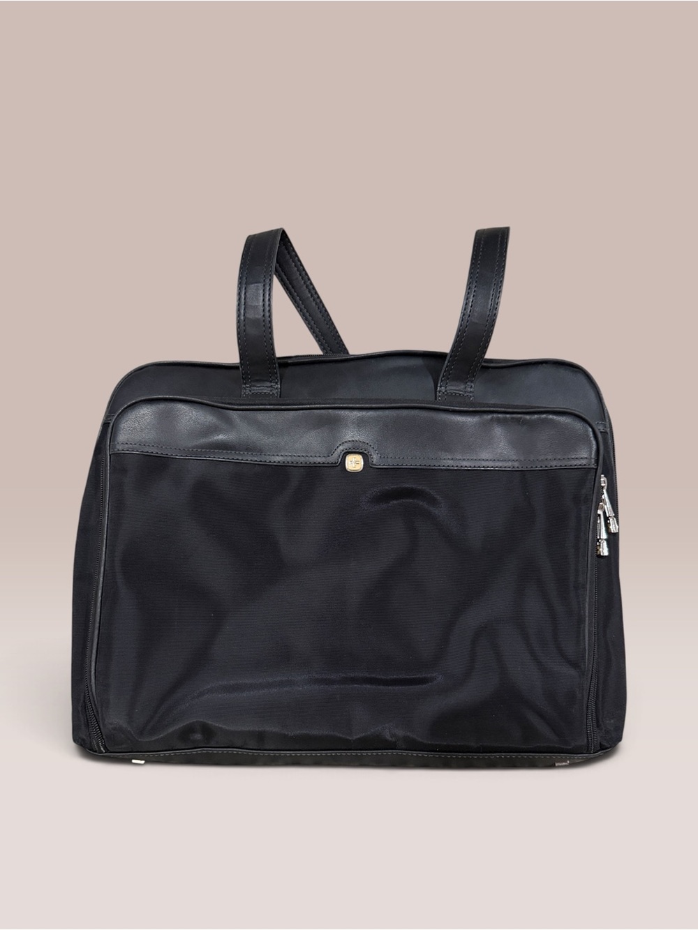 Wenger Black Laptop Tote with Leather Trim